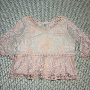 Boho Blush Lace Top